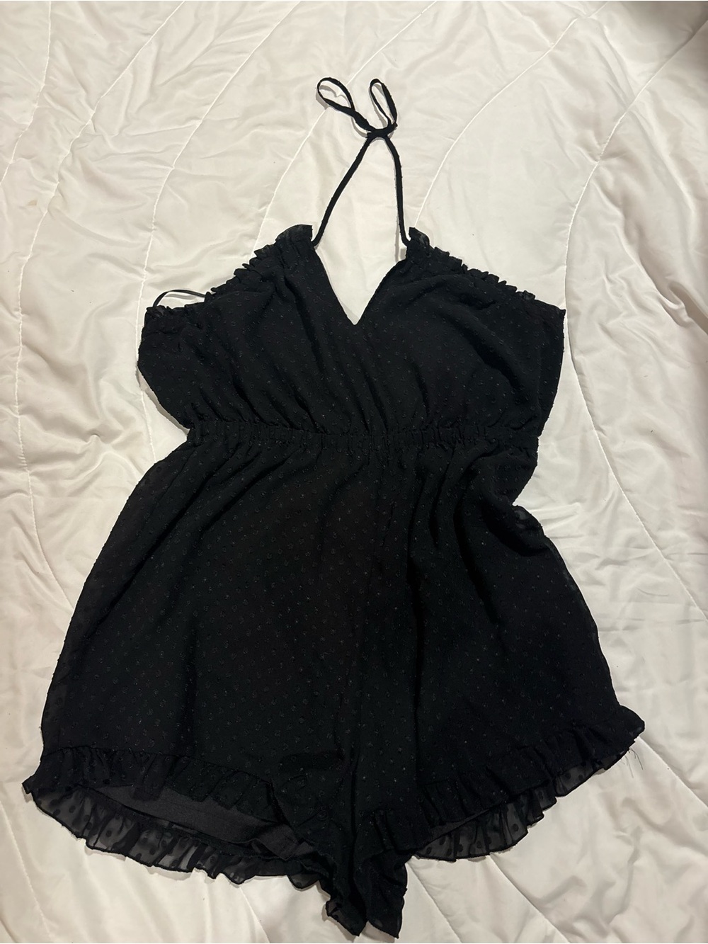 SHEIN Black Ruffled Halter Romper size 2XL